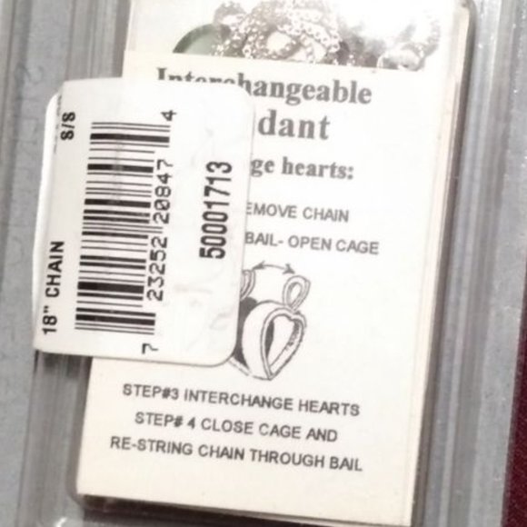 Sterling Silver 18" necklace with interchangeable genuine stone / cat's eye - Picture 2 of 6